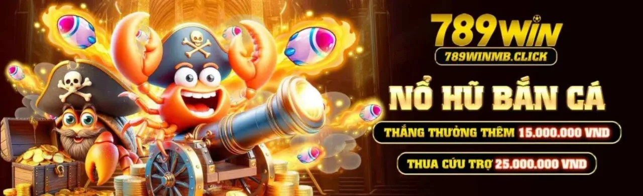 Hình ảnh Nổ Hũ 789BET Casino với Jackpot khủng và biểu tượng vàng bạc lấp lánh